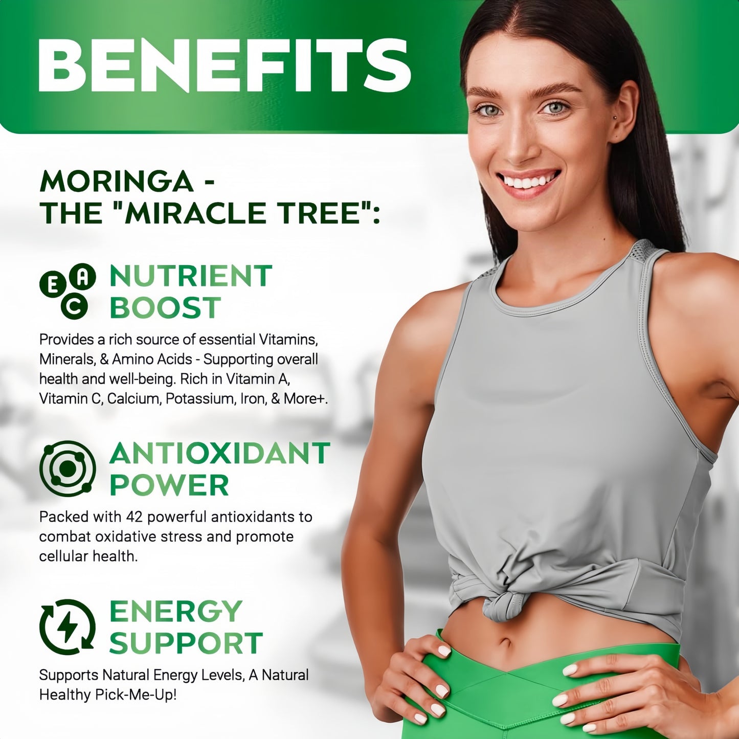 Rosabella Moringa Capsules – 800mg Pure Moringa Powder Supplement – 60 Capsules for Natural Energy, Immune System, Skin & Gut Health Support, Green Antioxidant Superfood, Essential Vitamins & Amino Acids