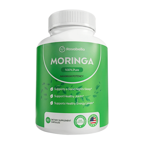 Rosabella Moringa Capsules – 800mg Pure Moringa Powder Supplement – 60 Capsules for Natural Energy, Immune System, Skin & Gut Health Support, Green Antioxidant Superfood, Essential Vitamins & Amino Acids