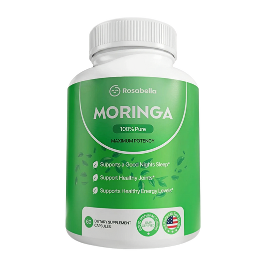 Rosabella Moringa Capsules – 800mg Pure Moringa Powder Supplement – 60 Capsules for Natural Energy, Immune System, Skin & Gut Health Support, Green Antioxidant Superfood, Essential Vitamins & Amino Acids