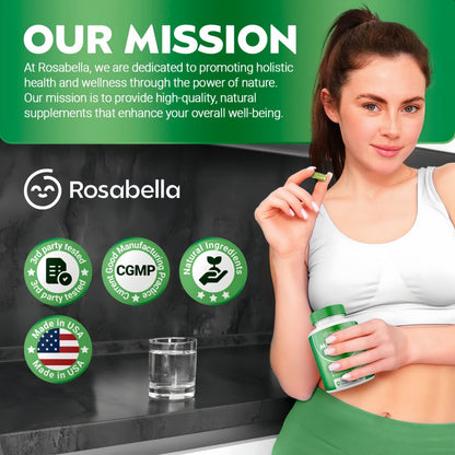 Rosabella Moringa Capsules – 800mg Pure Moringa Powder Supplement – 60 Capsules for Natural Energy, Immune System, Skin & Gut Health Support, Green Antioxidant Superfood, Essential Vitamins & Amino Acids